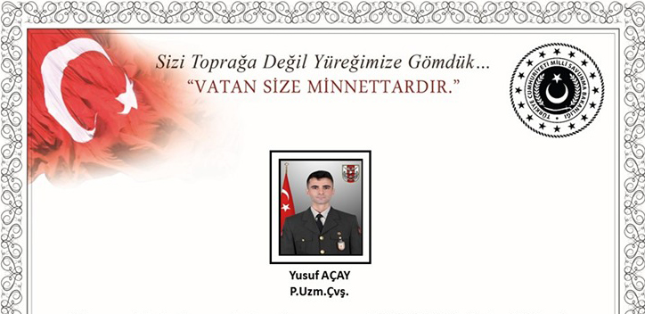 Ağrı'da askeri araç kaza yaptı: Piyade Uzman Çavuş Yusuf Açay şehit oldu